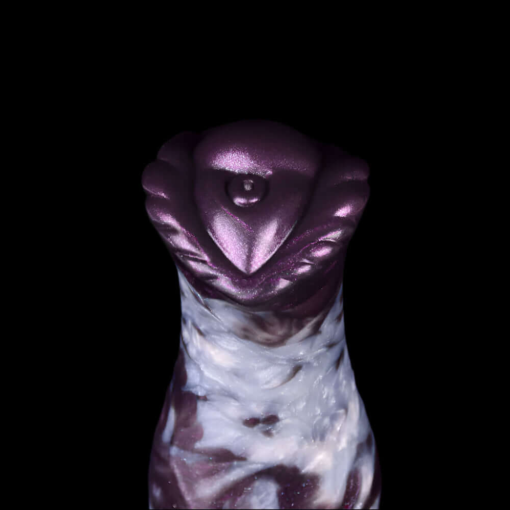 Falkor (19.5cm) horse dildo with a flared head and unique black purple color.